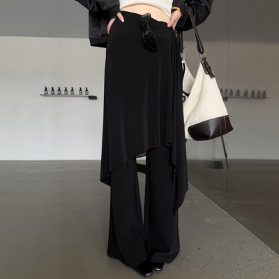 可拆卸屁帘显瘦微喇阔腿女裤