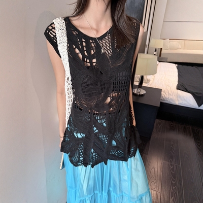 摩登197棉质镂空百搭休闲背心