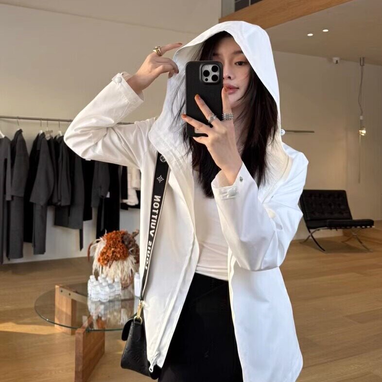 摩登mdeng197连帽修身拉链休闲短外套女秋款2025新品百搭上衣W915