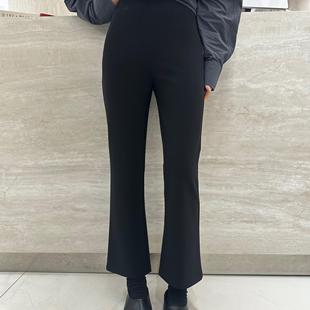 子2K609 百搭裤 摩登mdeng197黑色松紧高腰显瘦九分裤 女2025春修身