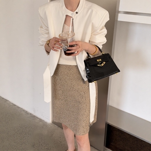 摩登MDENG197高级感A字半身裙女2026春季新气质百搭高腰短裙 H316