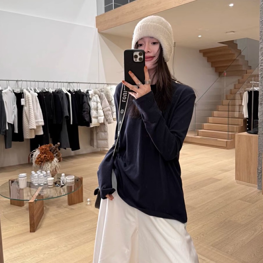 长袖百搭圆领T恤2025春季新款