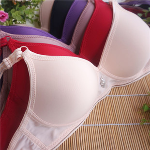 内衣女光面无痕女夏小胸透气小胸A罩杯肤色 无钢圈文胸两排扣薄款