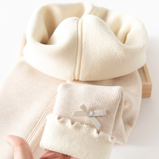 女童冬天羊羔绒打底裤 加绒加厚宝宝外穿保暖裤 子 秋冬季 儿童棉裤