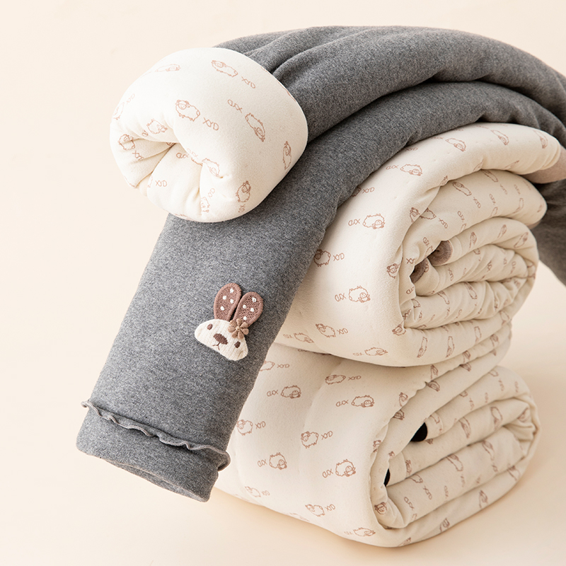 儿童棉裤冬季加绒加厚女宝宝外穿三层夹棉女童打底裤中小童长裤子