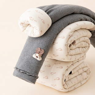 儿童棉裤冬季加绒加厚女宝宝外穿三层夹棉女童打底裤中小童长裤子