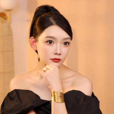 【明星同款】GASBIJOUX珈思爆款海浪女士手镯戒指小众轻奢套装