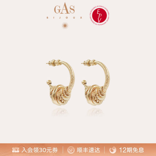 法式度假风小金爵耳环