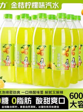 金桔柠檬味汽水600ml大瓶装