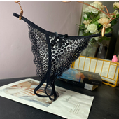 Woman 日系轻盈豹纹蕾丝女士丁字裤 性感低腰镂空内裤 underwear