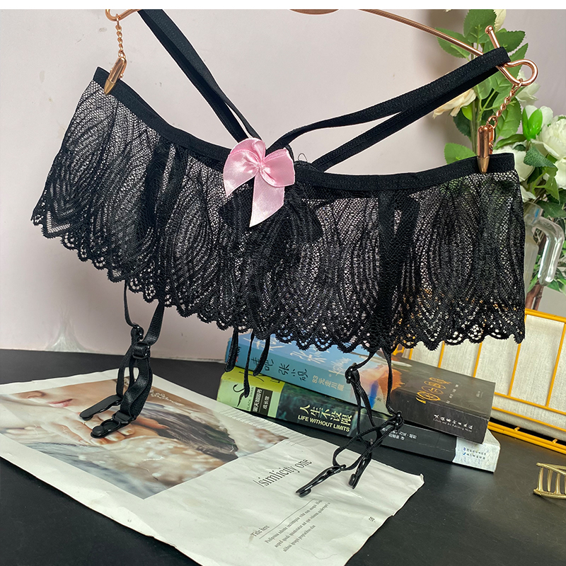 蕾丝吊袜带超薄美腿低腰性感蝴蝶结吊带袜刺绣sexy