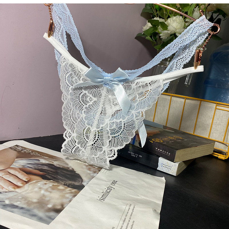 纯欲风性感蕾丝女人丁字裤蜜桃芭比交叉低腰无痕清纯少女三角裤