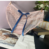 清纯小仙女飘逸蝴蝶结三角裤 棉档少女内衣 百褶低腰蕾丝内裤