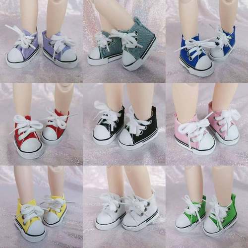 6分30厘米娃娃帆布鞋12寸bjd娃娃休闲帆布鞋棉花娃娃换装配件