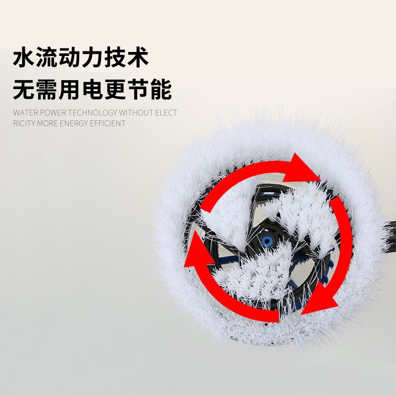 高压洗车水枪通水刷自动旋转软毛刷洗车拖把1/4快插家用商用