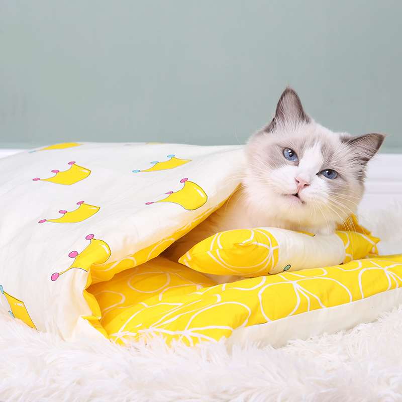 INS韩风猫窝猫睡袋可拆洗封闭式猫窝宠物窝四季通用狗窝猫咪用品