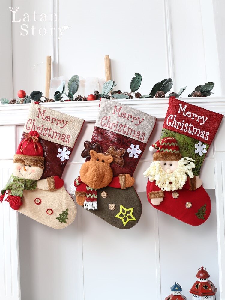 elk christmas socks gift bag christmas tree decorations