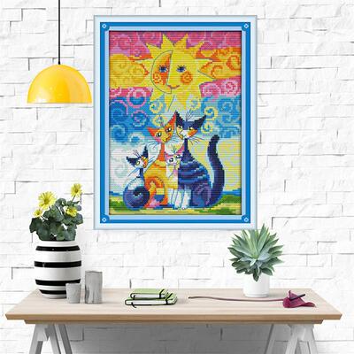 The combing of a cats pussy under the sun. The embroidering