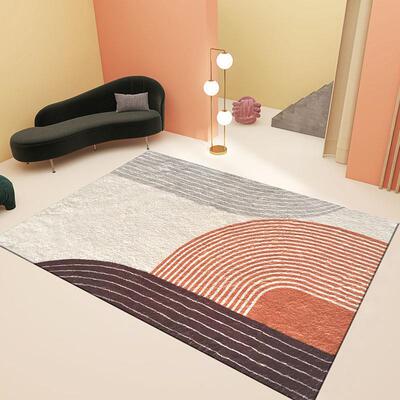 The modern striped carpets are geometrically similar to the