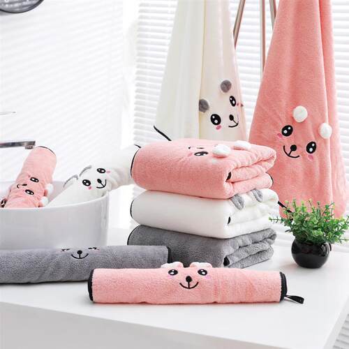 Two pairs of rabbit-eared towels with coral velvet baby towe