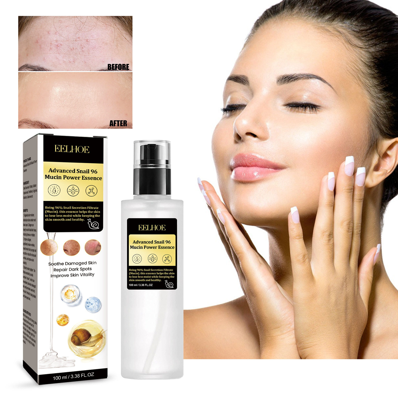 snail 96 collagen essence desalinizes fine lines and