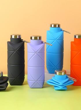 Silicon can fold water bottles, creative rides, portable out