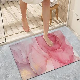 Silicon mashed marble mats in the doormans bath, dry water-