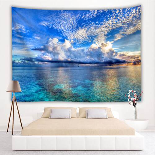 To customize the beach tarpaulin ocean background cloth, eBa