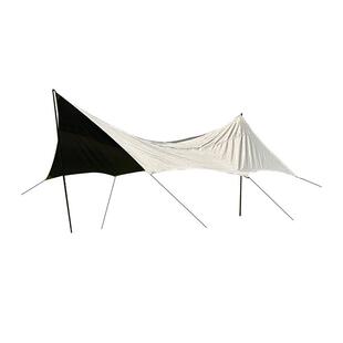 A six-point camp outside the tent with silver and thick curt