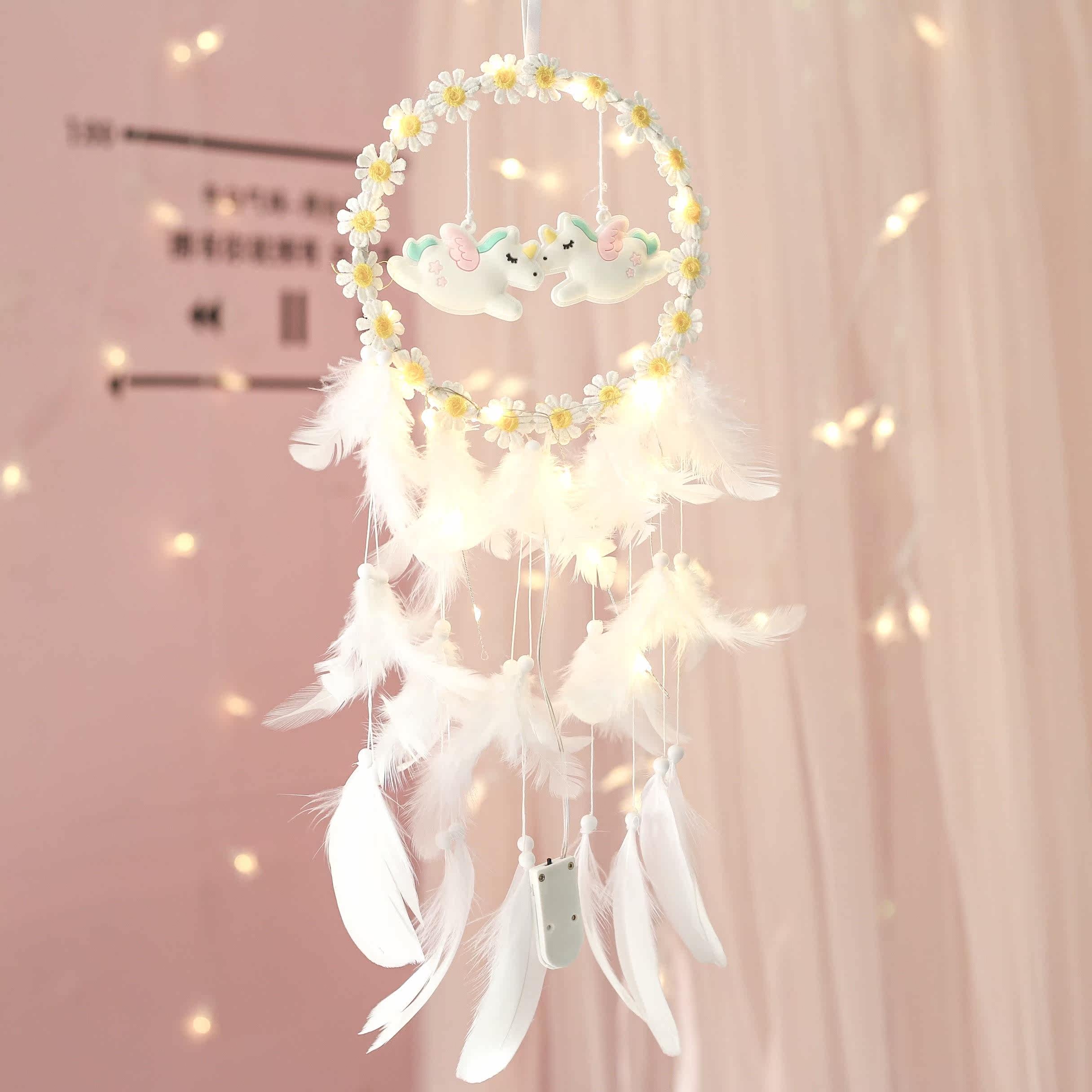 girl heart dreamcatcher finished girl room adornment bedroom