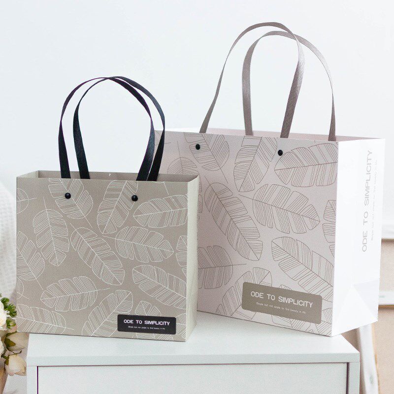 ins wind gift bag leaf portable paper bag korean style art s