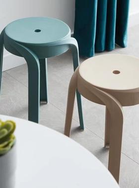Home stools with thick plastics that can fold up the tablebo