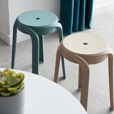 Home stools with thick plastics that can fold up the tablebo