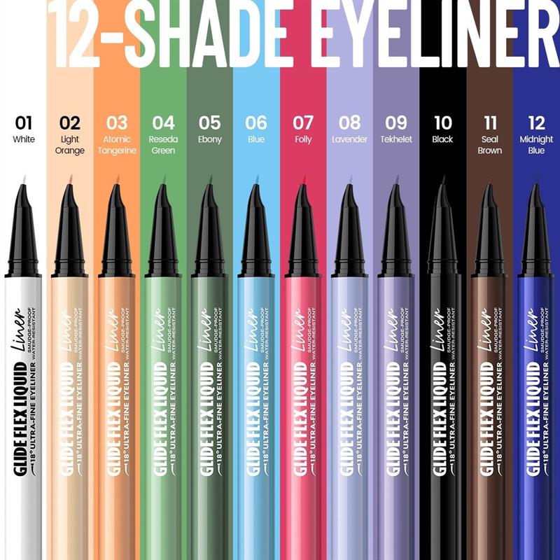 U.S.-Color-colored liquid eye pens with 12-colour eye pens.