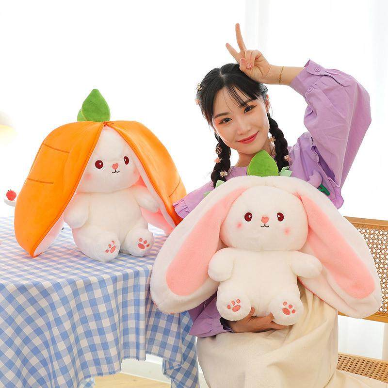 Cutie-looking rabbit boy dolls comforting a girl with a girl