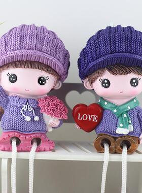 The creative romantic couple hangs their feet on the table.