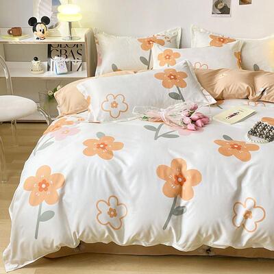 Four pairs of furry bed sheets were set up in the student do