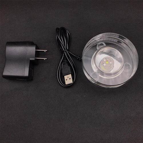 Crystal light, seven-coloured light base, led white light, c