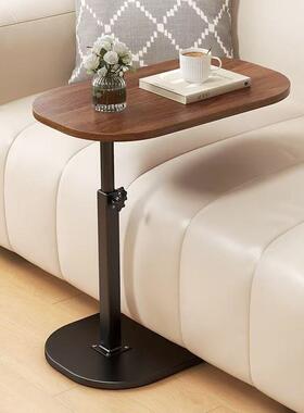 The bedside table can move up and down to the house in the b