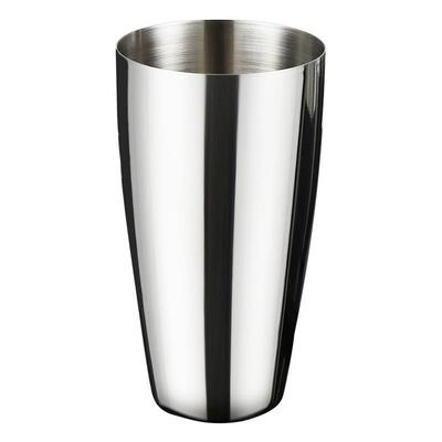 A thick, stainless steel milkshake shaker and a milk tea sho