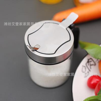 Kitchen silicon glass with salt cans, stainless steel canned