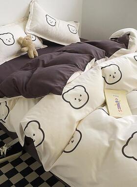 Three sets of single-person cartoon beds in student dormitor