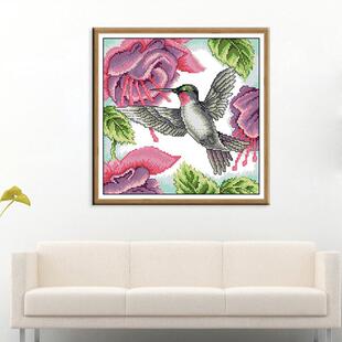 The hummingbirds in the cross-carrying flowers are simple em