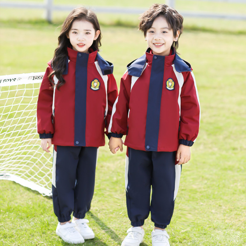 小学生班服冲锋衣秋冬三件套夏装幼儿园园服春秋款校服一年级套装