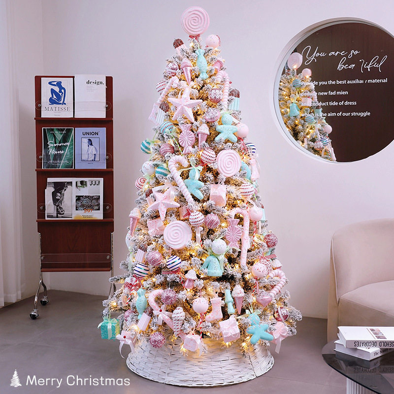 christmas tree聖誕樹圣诞节装饰马卡龙植绒圣诞树大型圣诞树