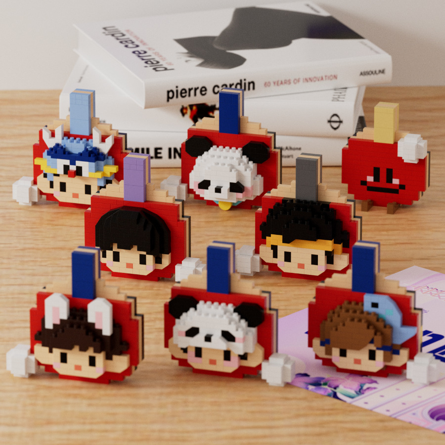 【批发代发】萌趣乒乓球拍小红书同款积木兼容高益智拼装玩具