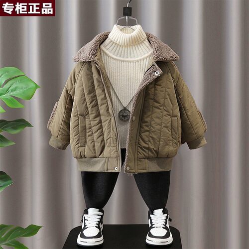 韩国AS品牌男童棉服冬季洋气新款男孩儿童炸街夹棉帅气宝宝棉衣冬