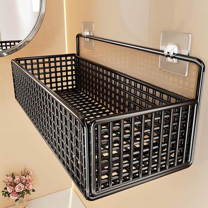 Bathroom storage rack, wall-mounted drill-free hanging shelf