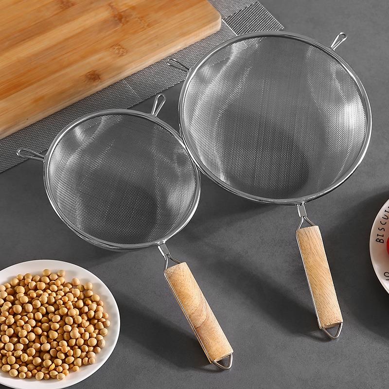 Large Stainless Steel Slotted Spoon for Filtering Soy Milk,