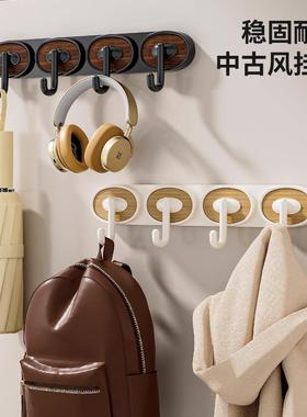 Wood grain hook no-drill door back hanger, strong load-beari